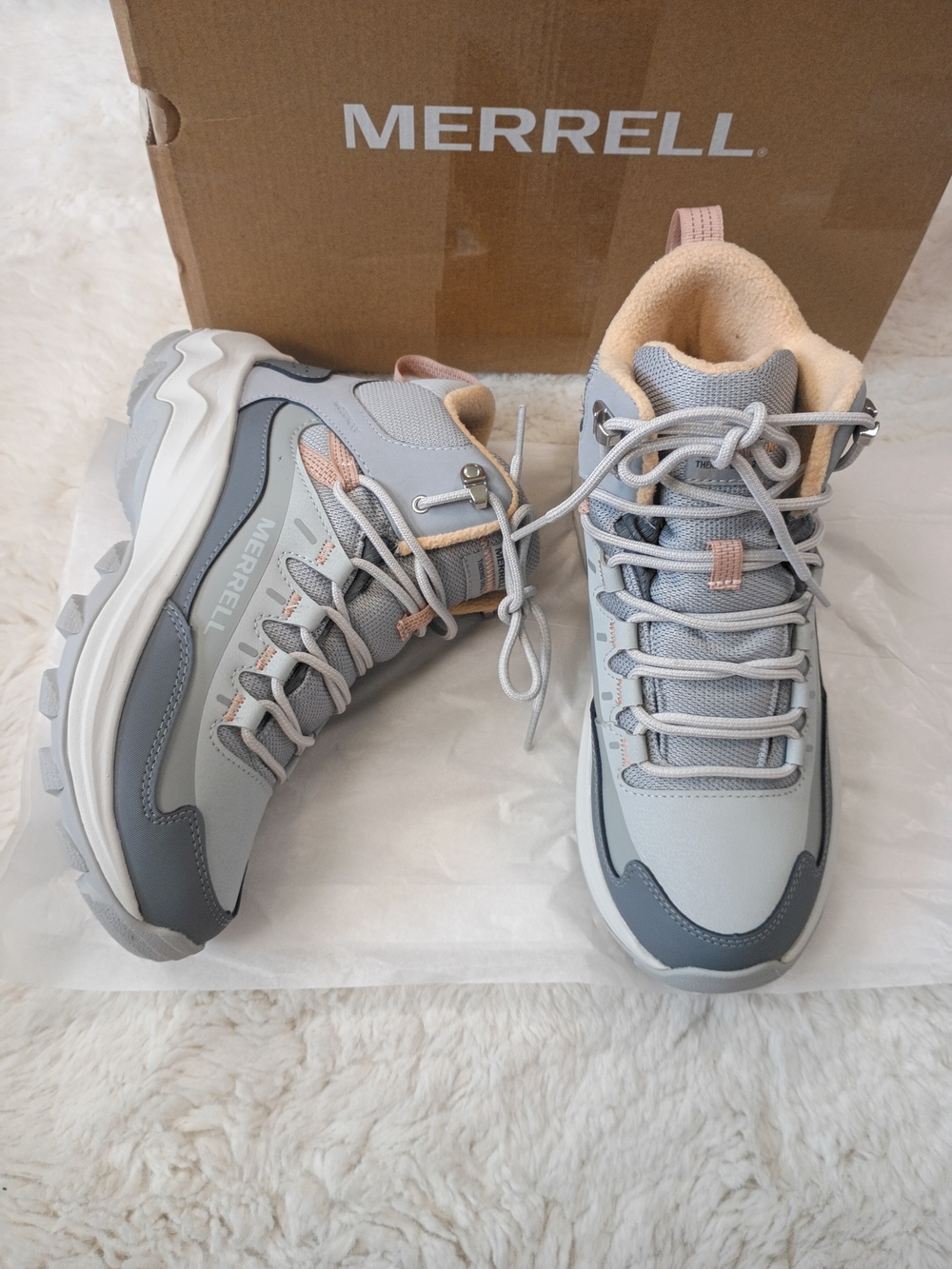 Merrell Women's Gray and Blush Trail Sneakers Size 8
